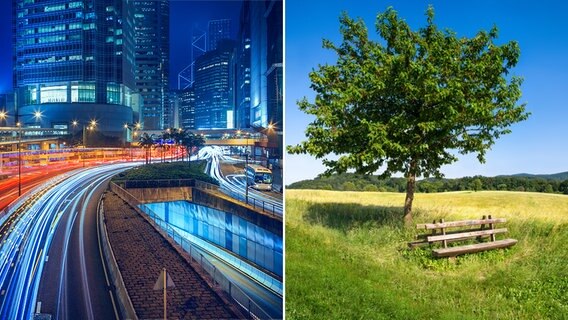Stadtansicht und grüne Landschaft © Fotolia.com Foto: yiucheung, eyetronic