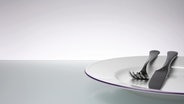 Auf einem leeren Teller liegen Messer und Gabel. © picture alliance/imageBROKER Foto: Ralph Kerpa