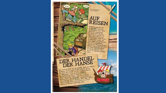 Illustration aus dem neuen "Abrafaxe"-Comic "Die Abrafaxe zur Zeit der Hanse" © Steinchen Verlag 