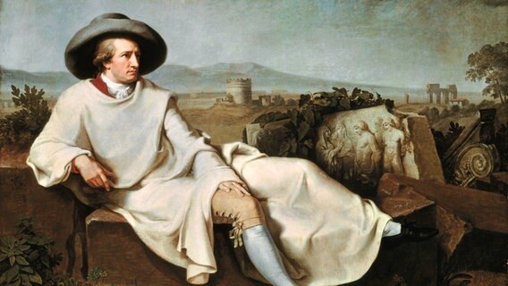 Goethe in der Campagna. Gemälde, 1786/87, von Johann Heinrich Wilhelm Tischbein (1751-1829). Goethe in der Campagna. Gemälde, 1786/87, von Johann Heinrich Wilhelm Tischbein (1751-1829). © picture alliance / akg-images | akg-images