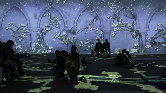 Van Goghs "Mandelblüten" in der "Van Gogh Experience" in New York © picture alliance / ZUMAPRESS.com | Niyi Fote Foto: picture alliance / ZUMAPRESS.com | Niyi Fote