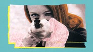Niki de Saint Phalle zielt mit einem Gewehr © Screenshot NDR 