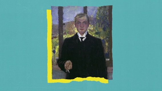 Ein Selbstporträt von Max Beckmann vor blauem Hintergrund © Screenshot NDR 