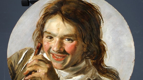 Gemälde eines Knaben mit Flöte in der Hand, der lacht © Staatliches Museum Schwerin 