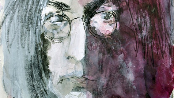 Armin Mueller-Stahl: John Lennon (Ausschnitt), 2004, Mischtechnik © Mueller-Stahl 