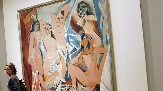 Das Picasso-Gemälde "Les Demoiselles D' Avignon" im Muesum of Modern Art in New York. © dpa 