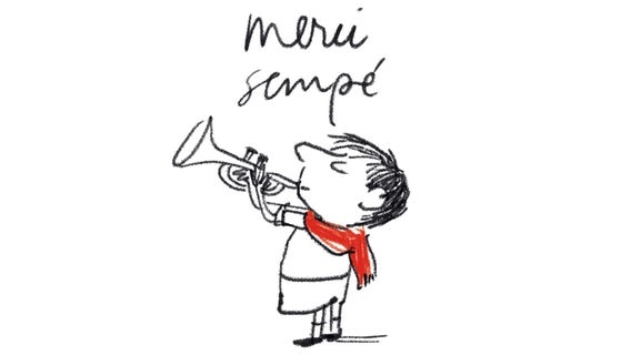 "Merci Sempé": Zeichnung zum Tode von Jean-Jacques Sempé von der Illustratorin Ariane Camus © Ariane Camus Foto: Ariane Camus