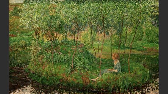 Vogeler, Heinrich. Frühling, 1913. Öl auf Leinwand, 66,5 × 106 cm. Inv. Nr. LMO 15.762 Oldenburg, Landesmuseum. © picture-alliance/akg-images 