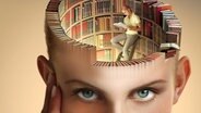 Fotomontage einer Bibliothek im Kopf © Bildagentur Huber/Smetek Foto: Smetek