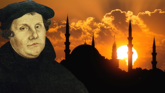 Bildnis Luthers mit islamischer Moschee (Bildmontage) Bildnis Luthers mit islamischer Moschee (Bildmontage) © Fotolia.com, picture alliance / akg-images Foto: Sondem, akg-images