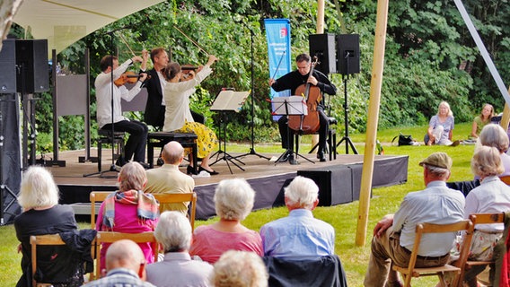 Kuss Quartett beim Open-Air-Konzert im Kurpark Hitzacker © Musiktage Hitzacker / Heine 