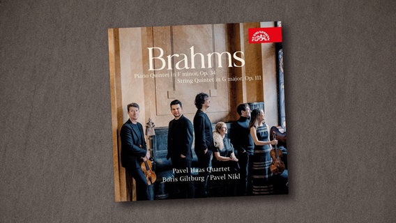 CD-Cover: Boris Giltburg/Pavel Nikl/Pavel Haas Quartet - Brahms: Klavierquintett op.34 & Streichquintett Nr. 2 © Supraphon 