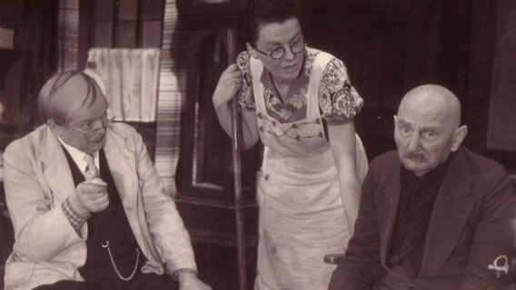 Karl Pingel, Ursula Spethman und Wilhelm Frick in "Alltomal Sünner". Spielzeit 1952/1953  