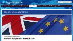 Die Landesflaggen der EU und Großbritanniens - © tagesschau.de (Screenshot) 