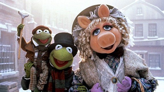 Die Muppets Weihnachtsgeschichte mit Miss Piggy, Robin the Frog und Kermit. © picture alliance Foto: Walt Disney