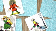 Drei Motive aus dem Struwwelpeter als Memorykarten. © NDR // picture alliance/imageBROKER Foto: bilwissedition
