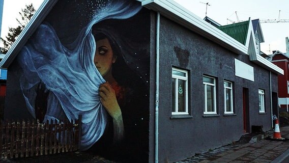 Graffiti an Häuserwand in Reykjavik © Mathias Heller/NDR.de Foto: Mathias Heller