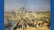 Unbekannt (Monogramm WS), Panorama von Konstantinopel, 2. Hälfte 19. Jh. Öl auf Leinwand © Staatliches Museum Schwerin Foto: Ernst Lau