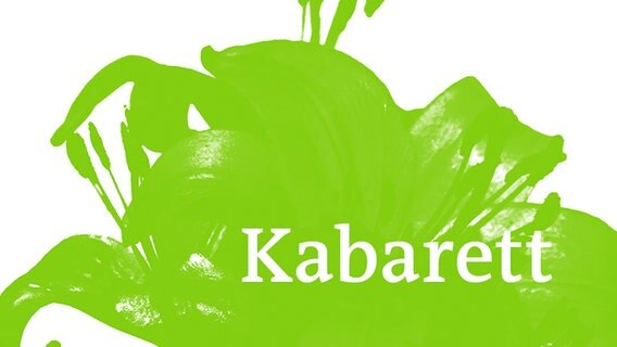 Das "Kabarett"-Logo des ARD Radiofestivals 2018 zeigt eine grün gefärbte Großaufnahme einer Blüte. Davor steht der Titel der Sendereihe "Kabarett". © ARD 