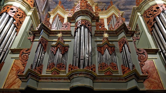 Der Prospekt der Schnitger-Orgel in Lüdingworth © Hans-Heinrich Raab Foto: Hans-Heinrich Raab