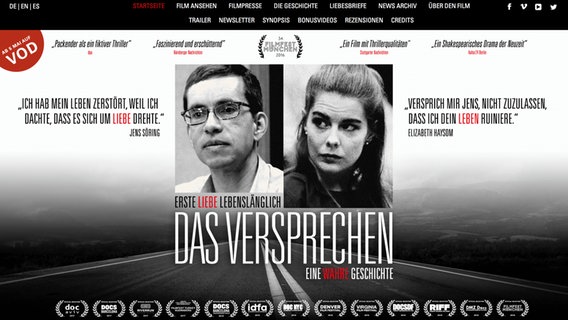 Screenshot der Website zum Film "Das Versprechen". © NDR 