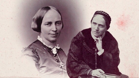 Die Schwestern Mathilde und Luise Büchner in einer Collage. © Hessisches Staatsarchiv Darmstadt 