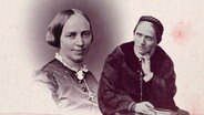 Die Schwestern Mathilde und Luise Büchner in einer Collage. © Hessisches Staatsarchiv Darmstadt (m) 