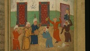 Persische Miniatur aus dem 16. Jahrhundert, zu sehen ist das Ritual von Sama, Sufi Anbetung, The Walters Art Museum (CC BY-SA 3.0)  