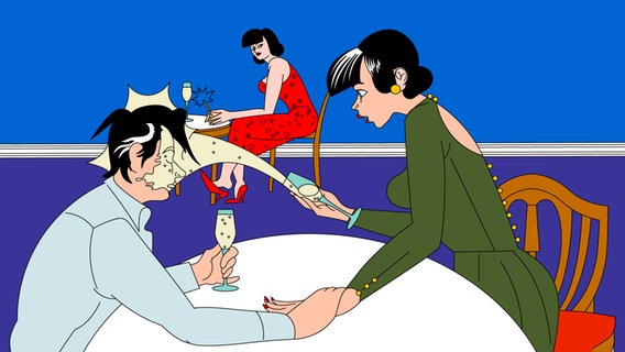 Illustration zur Hörspielserie "Die Erschöpften". © NDR/Eva Revolver 