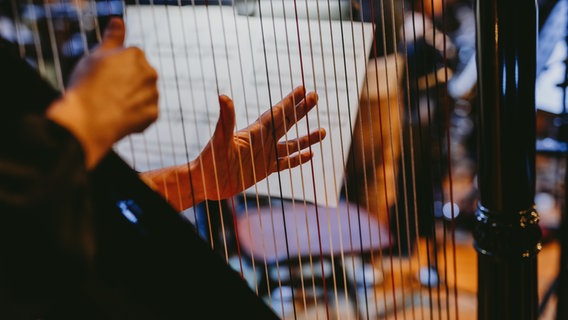 Nahaufnahme, Frau spielt Harfe © Photocase Foto: Paulo Sousa