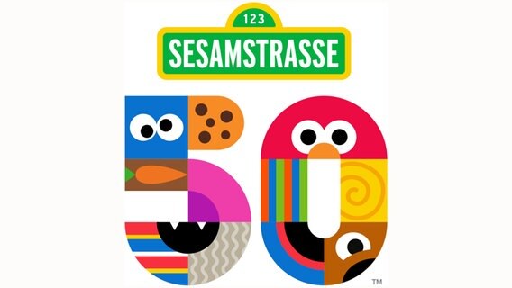 Logo des 50-jährigen Jubiläums der Sesamstraße im deutschen Fernsehen. © NDR/sesameworkshop Foto: NDR/sesameworkshop