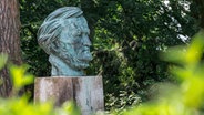 Die Büste von Richard Wagner des Bildhauers Arno Breker am Grünen Hügel. © picture alliance/dpa | Daniel Vogl 