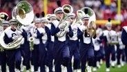 Die Penn State Nittany Lions marching band performt vor dem Spiel der 109th Rose Bowl gegen Utah Utes at the Rose Bowl am 02.01.2023 © USA TODAY Sports Foto: Gary A. Vasquez