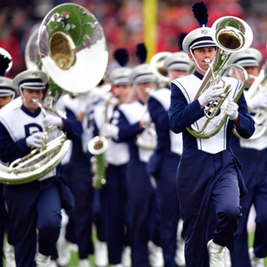 Die Penn State Nittany Lions marching band performt vor dem Spiel der 109th Rose Bowl gegen Utah Utes at the Rose Bowl am 02.01.2023 © USA TODAY Sports Foto: Gary A. Vasquez