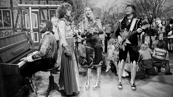 Die schwedische Band ABBA am 13.04.1974 zu Gast in der Aktuellen Schaubude. © NDR/Hans Ernst Müller 
