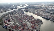 Luftbild vom Gelände der Hamburger Hafen und Logistik AG © dpa 