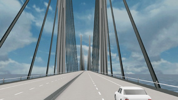 Computersimulation der geplanten Fehmarnbelt-Brücke © Fehmarnbelt Development Joint Venture 