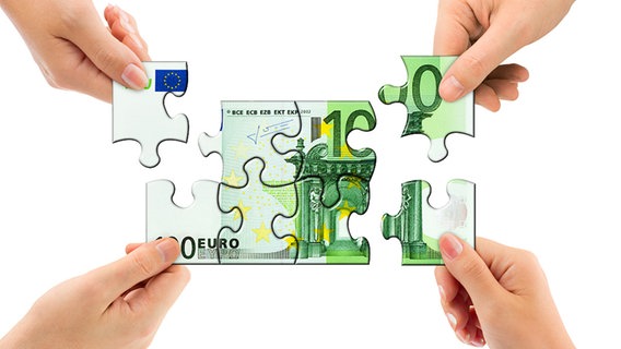 Hundert-Euro-Schein in Puzzleteile zusammengesetzt © Nikolai Sorokin - Fotolia Foto: Nikolai Sorokin