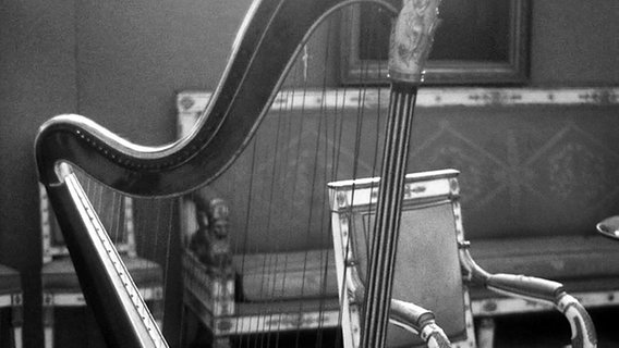 Harfe vor barocken Sitzmöbeln © dpa 