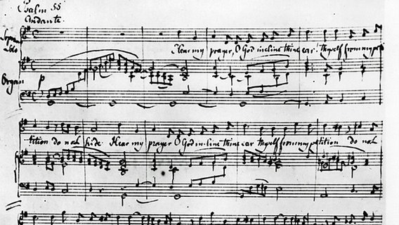 Eigenhändige Partiturseite von Felix Mendelssohn Bartholdy. © picture-alliance / akg-images 