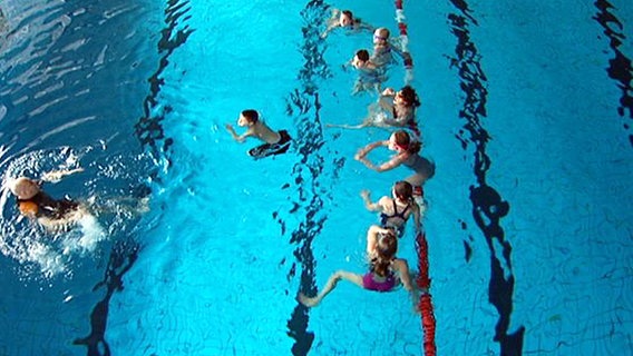 Kinder im Schwimmbad.  