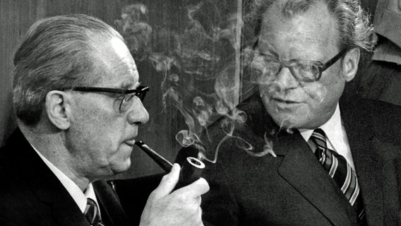 Herbert Wehner und Willy Brandt, 1972 © picture-alliance / dpa Foto: dpa