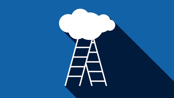 Grafik: Eine Leiter ragt in eine Wolke. © NDR 
