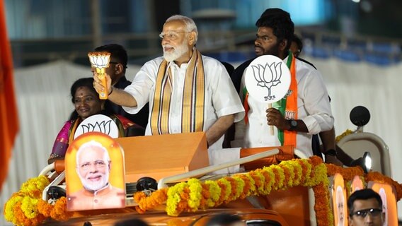 Indiens Premierminister Modi bei einer Wahlkampfveranstaltung © picture alliance / ZUMAPRESS.com | Seshadri Sukumar Foto: Seshadri Sukumar