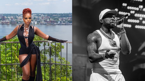 Collage: Rapper 50 Cent und Mary J Blidge © 50 Cent / Mary J Blidge - Pressefoto Foto: -