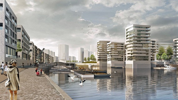 Siegerentwurf des städtebaulichen Wettbewerbs vom Baakenhafen in der Hamburger Hafencity. © APB Architekten, Hamburg 
