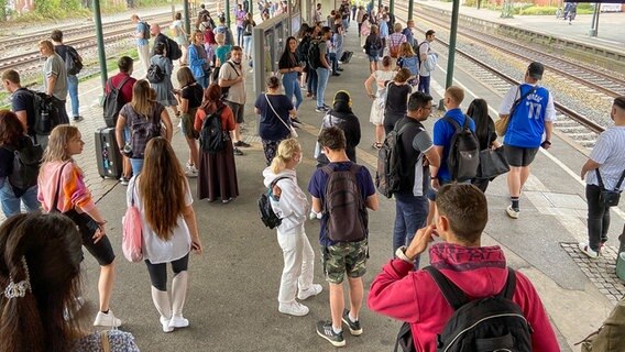 Mehrere Personen sind am Harburger Bahnhof in Hamburg unterwegs. © NDR Foto: Anne Adams