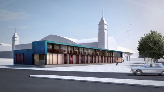 Eine Visualisierung der neuen Bahnhofsmission am Hamburger Hauptbahnhof. © Architekturbüro Carsten Roth Foto: Visualisierung