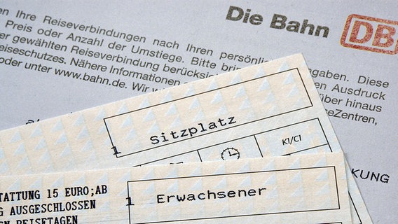 Fahrkarten der Deutschen Bahn.  