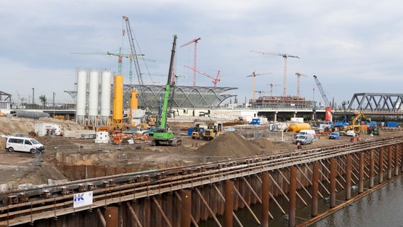 Die Baustelle des Elbtowers in der Hafencity. © picture alliance 